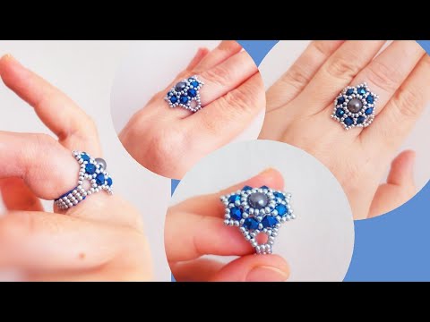 Şık Kristal Yüzük Yapımı. Stylish Crystal Ring Making. DIY Beading Tutorial