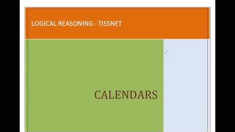 TISSNET | CALENDARS | LOGICAL REASONING | TISSNET 2021