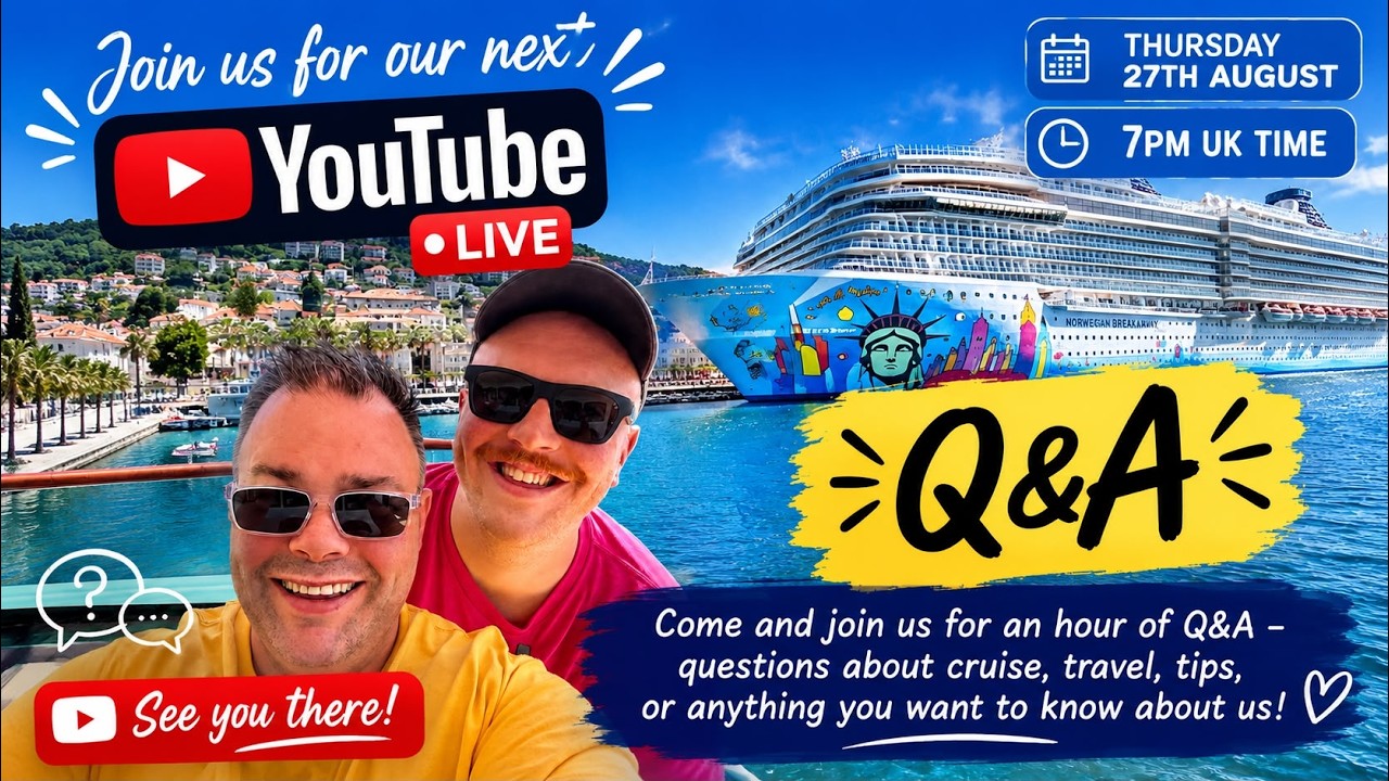 We cruise in 2 weeks! LIVE Thursday 27th August 2026 at 7pm (UK Time)