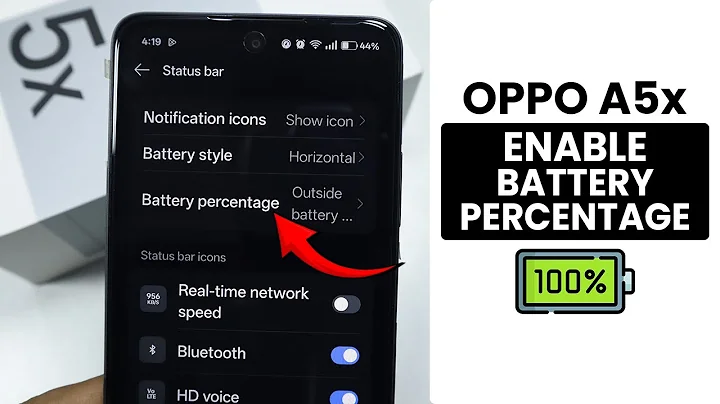 How to Show Battery Percentage in Oppo A5x - Battery Percentage Setting