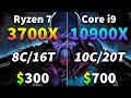 Ryzen 7 3700x vs core i9 10900x  pc gaming benchmark test