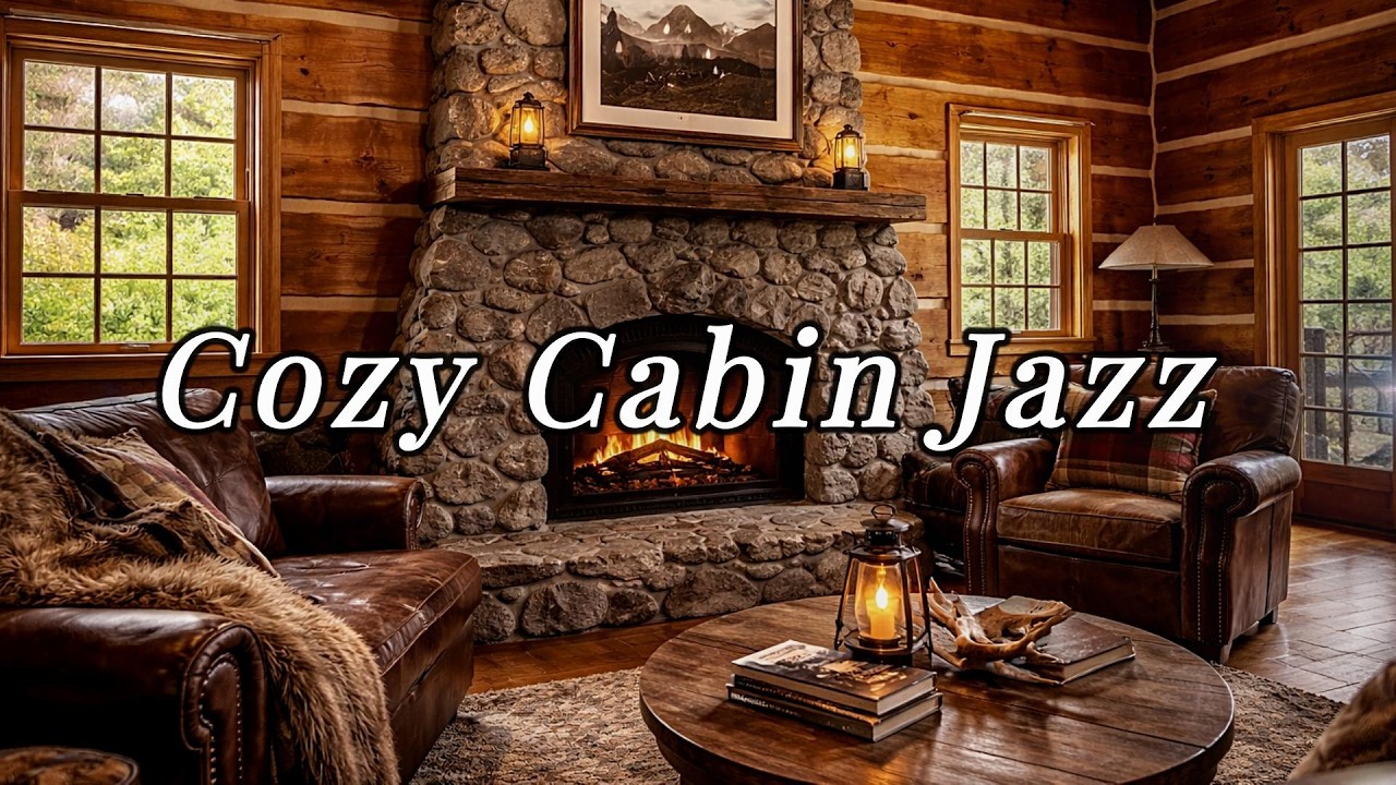 Cozy Cabin Jazz – Warm Piano & Deep Bass for Relaxing | 暖炉のある部屋ジャズ