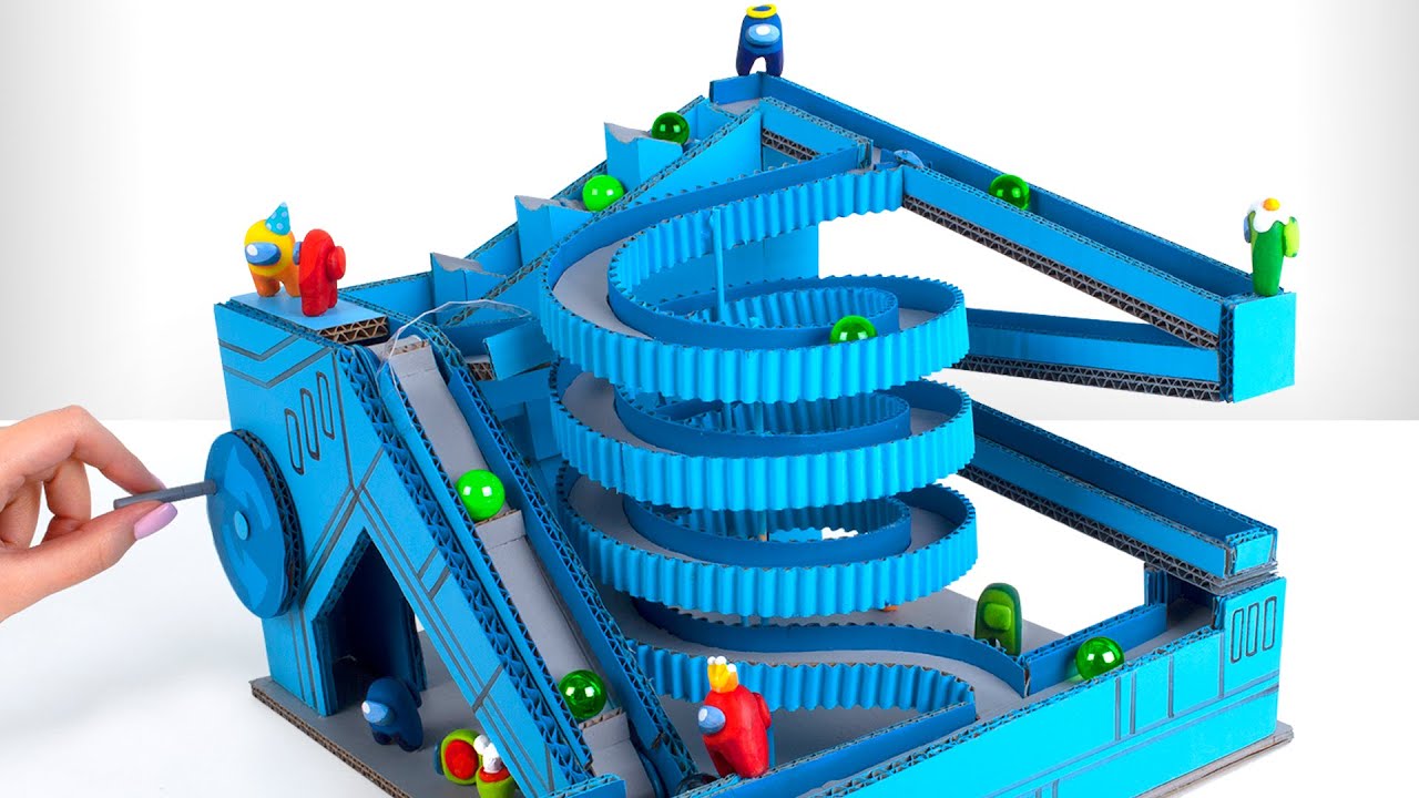 DIY AMONG US Marble Treadmill From Cardboard