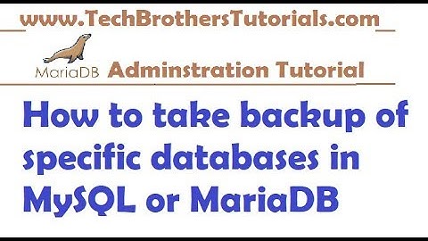 How to take backup of specific databases in MySQL or MariaDB - MariaDB Tutorial