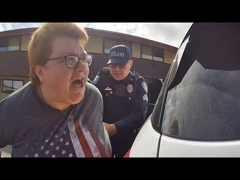 Entitled Karen Refuses To Leave Hotel Room, Police Drag Her Out
