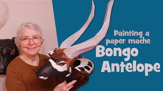 Painting The Paper Mache Bongo Antelope