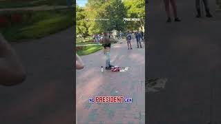 Man who identifies as a combat veteran arrested for setting fire to American flag #flag #shorts