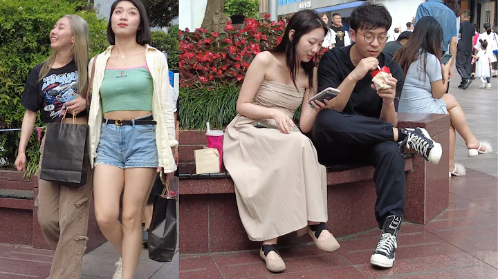 上海南京路步行街的美女 | Chinese Girls on Nanjing Road in Shanghai - 2 | 4k walk China - 天天要闻