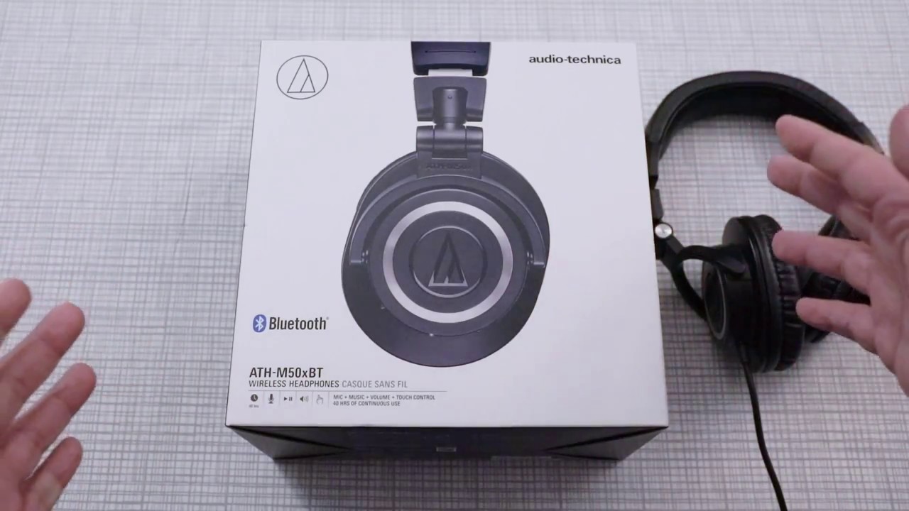 Audio Technica ATH-M50xBT Wireless Headphones Unboxing and First