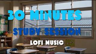 30 Minute LoFi Study Session ☔ | Rainy Classroom Ambience for Focus, Homework & Reading