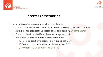 Curso Javascript U1·05 - Insertar comentarios en el código Javascript