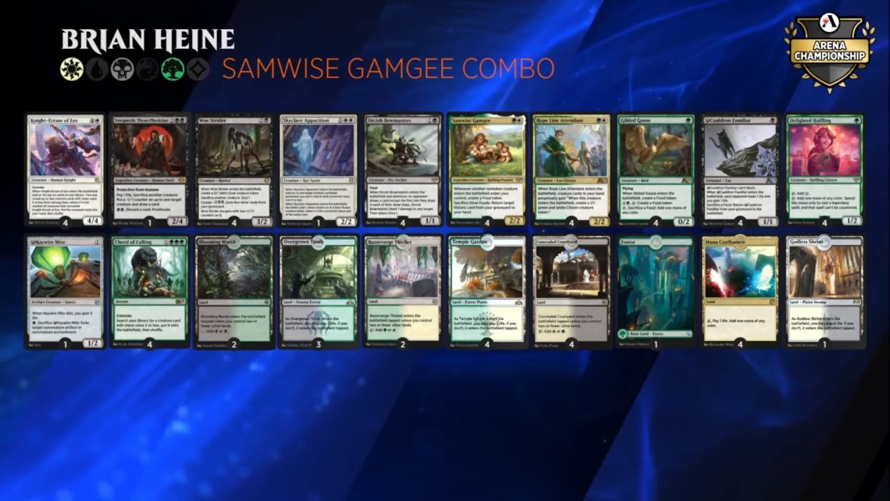 Magic: The Gathering チャンピオンデッキ MTG Arena Championship 4 Top 8 Historic Samwise Combo Deck