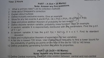 B.Sc Statistics Descriptive Statistics and Probability/ STATISTICS  NOVEMBER 2020 EXAM NEW SYLLABUS