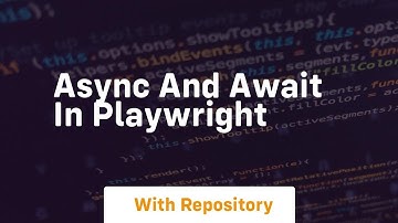 async and await in playwright