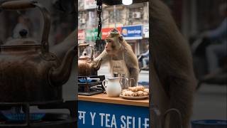 monkey tea staal #funny #monkey #tea #trending #viralshorts