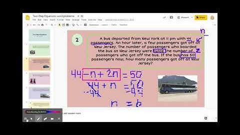 Two Step Equation Word Problem Notes