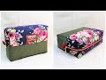 ボックスポーチ作り方 型紙なし How to sew a zipper box pouch 裏地付き 縫い代の見えない作り方　30cmファスナー使用　切り替えが真っ直ぐ綺麗に見える作り方