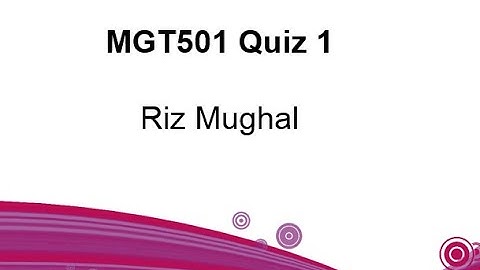MGT501 Quiz 1 Spring 2021 by Riz Mughal
