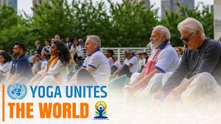 The world comes together for #YogaDay at the UN Headquarters!