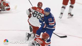 Famous Jake Guentzel retakes 2-goal USA hockey cushion against Denmark | Winter Olympics 2026 | NBC Sports Profile