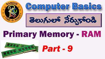 Primary Memory RAM in Telugu || Computer Basics || By K. Ramesh M.C.A