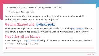 Extracting Presenter Notes from PowerPoint Files Using Python