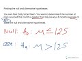 Null and Alternative Hypotheses