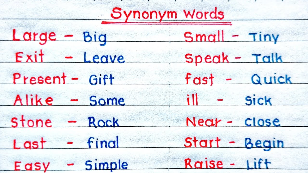 50-synonym-words-handwriting-learn-synonym-words-in-english-youtube