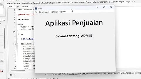 Aplikasi Penjualan Dengan Lazarus || UAS PEMOGRAMAN VISUAL