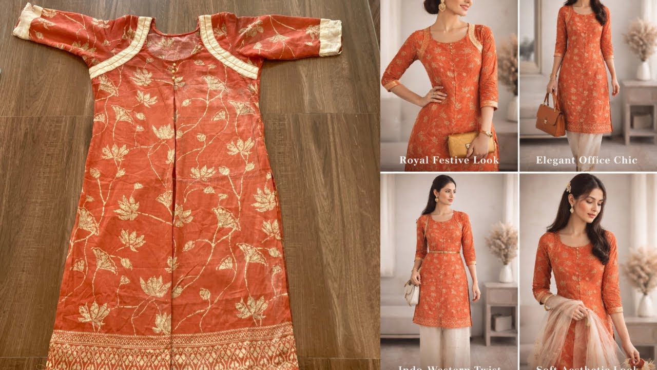 Beautiful Box Pleated Kurti cutting and stitching for Beginners || A line Kurti cut and stitch