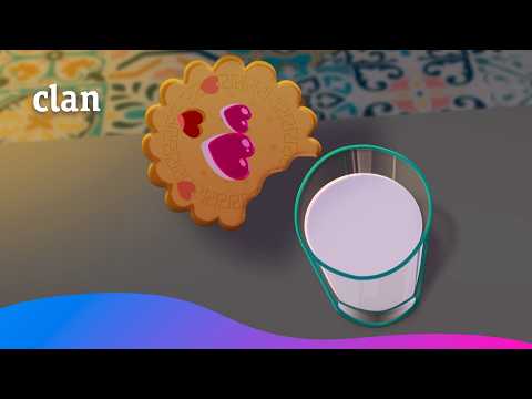 The cookie falls in love with the glass of milk 🥛💖 | Under the couch