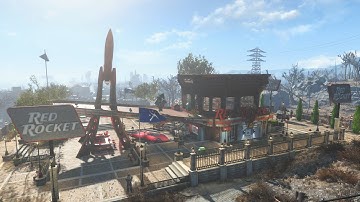 Fallout 4 Red Rocket Truck Stop Settlement Tour | Diner/Bar | Detailed Settlement Tour