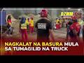 Mga basurang karga ng tumagilid na truck, nagkalat pa rin sa C5-Bonny Serrano Tunnel | (27 May 2026)