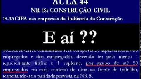Como deve ser constituída a CIPA em um canteiro de obras com 50 trabalhadores?