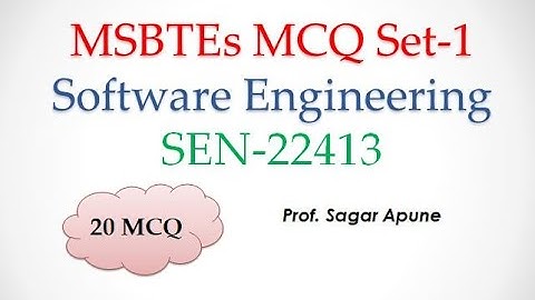 Software Engineering MCQ Set-1 | SEN-22413 MCQ Set-1 | MSBTE