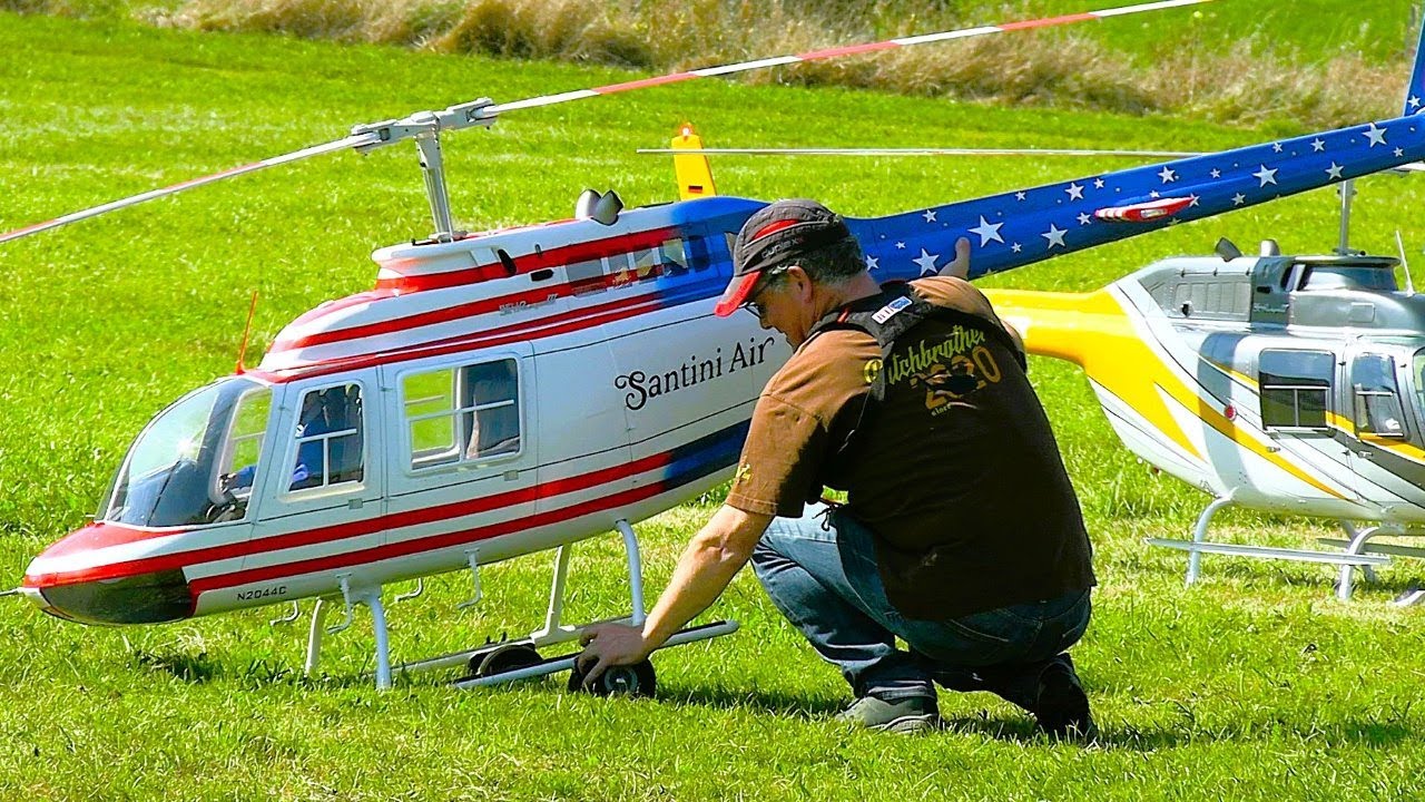 Massive Airwolf XXL Bell 206 in Twin RC Helicopter Action - YouTube