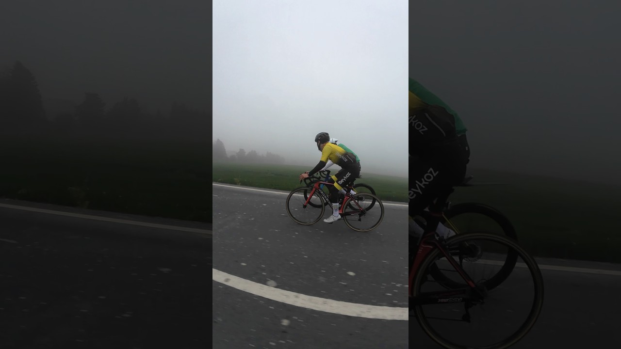 Cycling in mist 