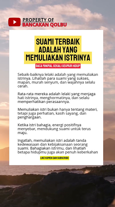 Muliakan Istrimu wahai Suami🤩 #motivasislami