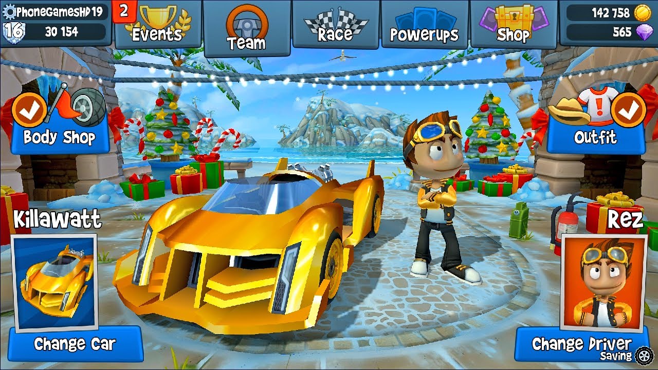 Gold Paint killawatt at winter | Beach Buggy racing 2