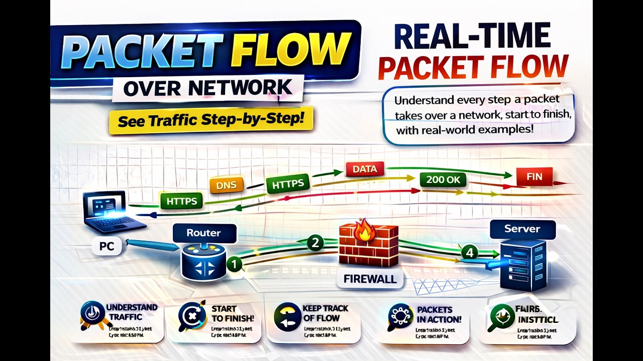 Packet Flow Online Packet Flow over Network with Real-Time Examples - YouTube