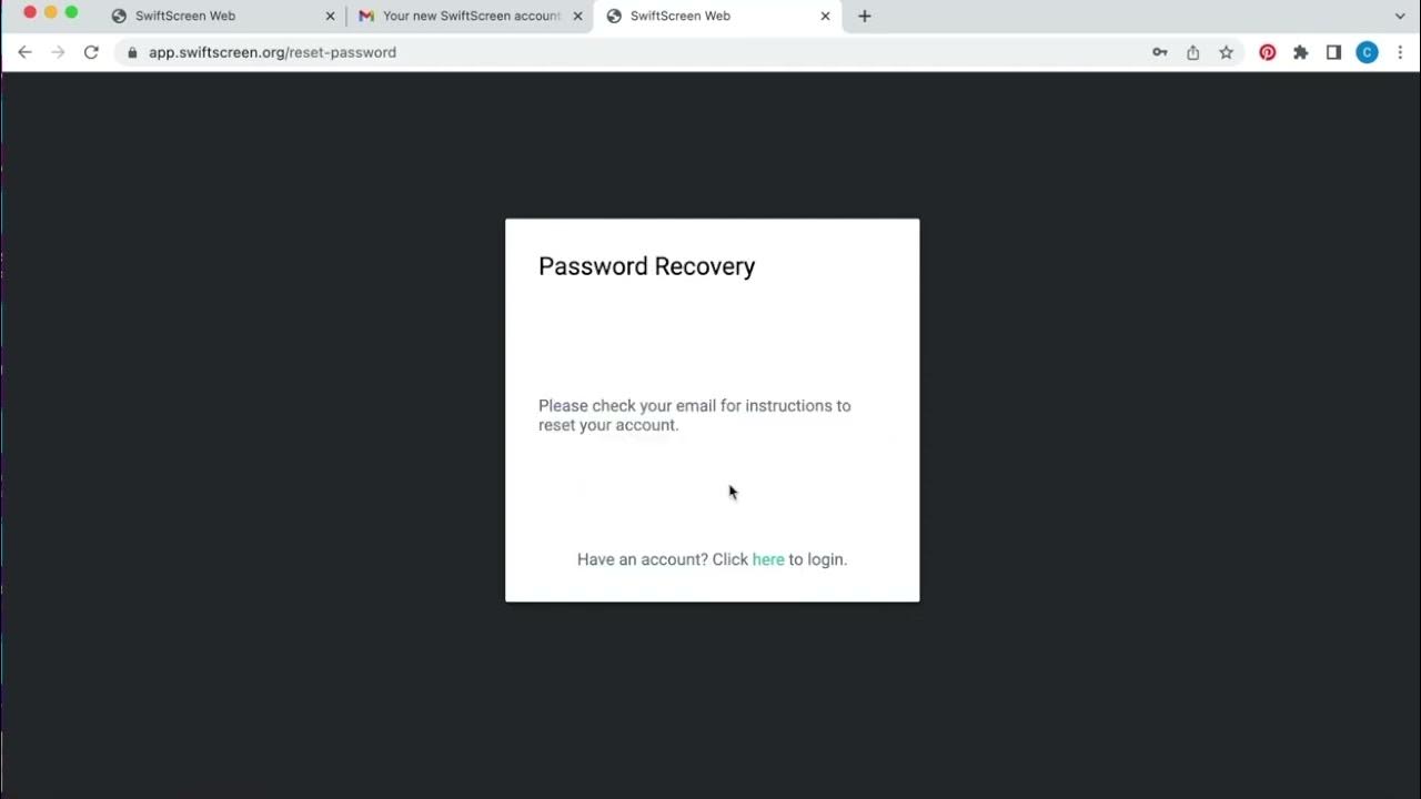 swift Screen How to reset your password YouTube