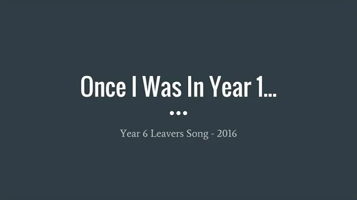 Once I Was In Year 1... - Lyric Video - DayDayNews