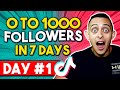 1K TikTok Followers in 7 Days Case Study (Day 1) HOW TO GET 1000 FOLLOWERS ON TIKTOK