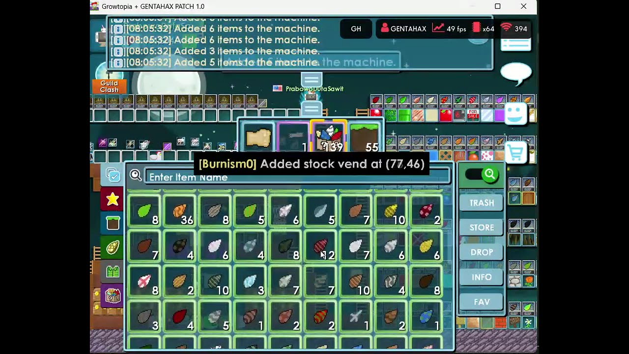 free script consume SSP + Add To vending Machine | GROWTOPIA | GTPS