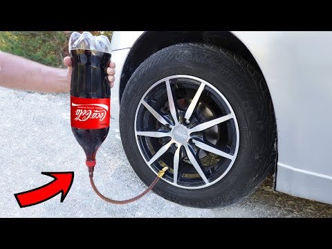 COCA COLA in a CAR TIRE