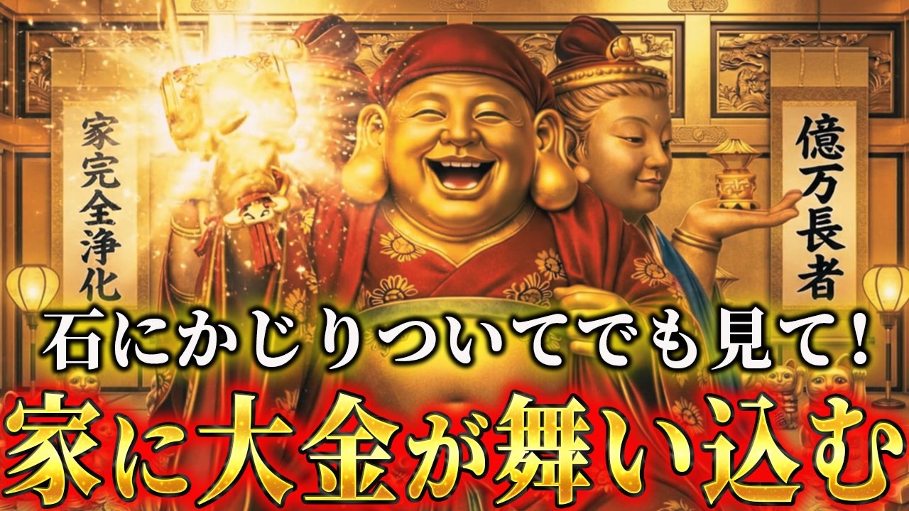 【金運強制解放】※見たら1分以内に再生して下さい⚠️三面大黒天の波動で家がパワースポットになり金運が上がります。