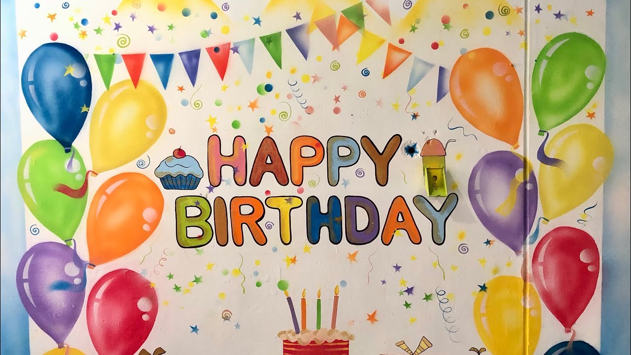 Birthday 🎂 backdrop painting