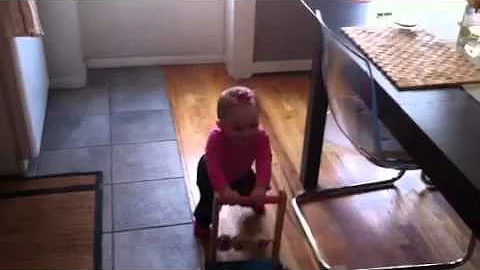 Vivian masters the walker