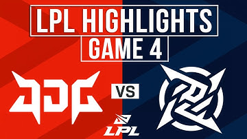 JDG vs NIP Highlights Game 4 | LPL 2024 Worlds Regional Qualifier | JD Gaming vs Ninja in Pyjamas