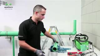 Verarbeitungsvideo Elektro-Muffenschweißen / Electrofusion socket welding - aquatherm green pipe screenshot 3